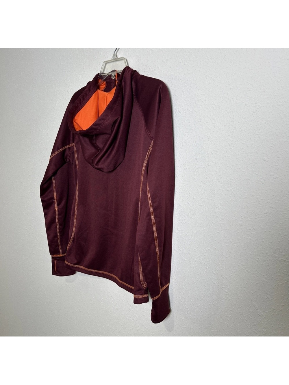 Virginia Tech Hokies Colosseum 1/4 Zip Womens Large Maroon Pullover Hoodie - Picture 8 of 10